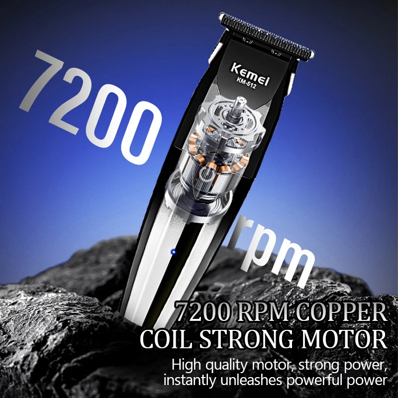 KM-512 バリカン電動スラスター USB 充電高速オイルヘッド彫刻と切断電気バリカンヘアサロン用