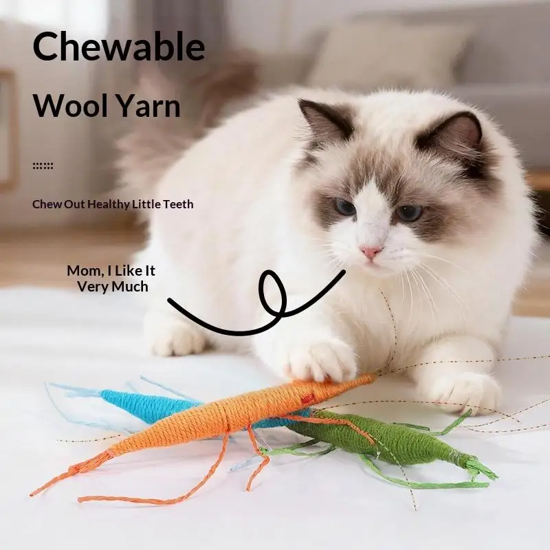 Woolen Prawn Cat Toy Contains Catnip Simulated Insects To Play With And Entertain Cats Chew Toy