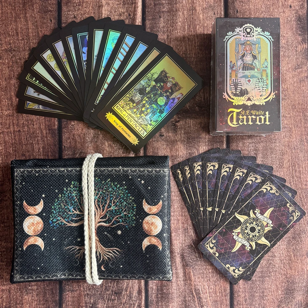 Bolsa de almacenamiento de Tarot de árbol de la vida, bolsa de almacenamiento de tela de Tarot, bolsa envolvente de adivinación de flores y plantas místicas, suministro de astrología