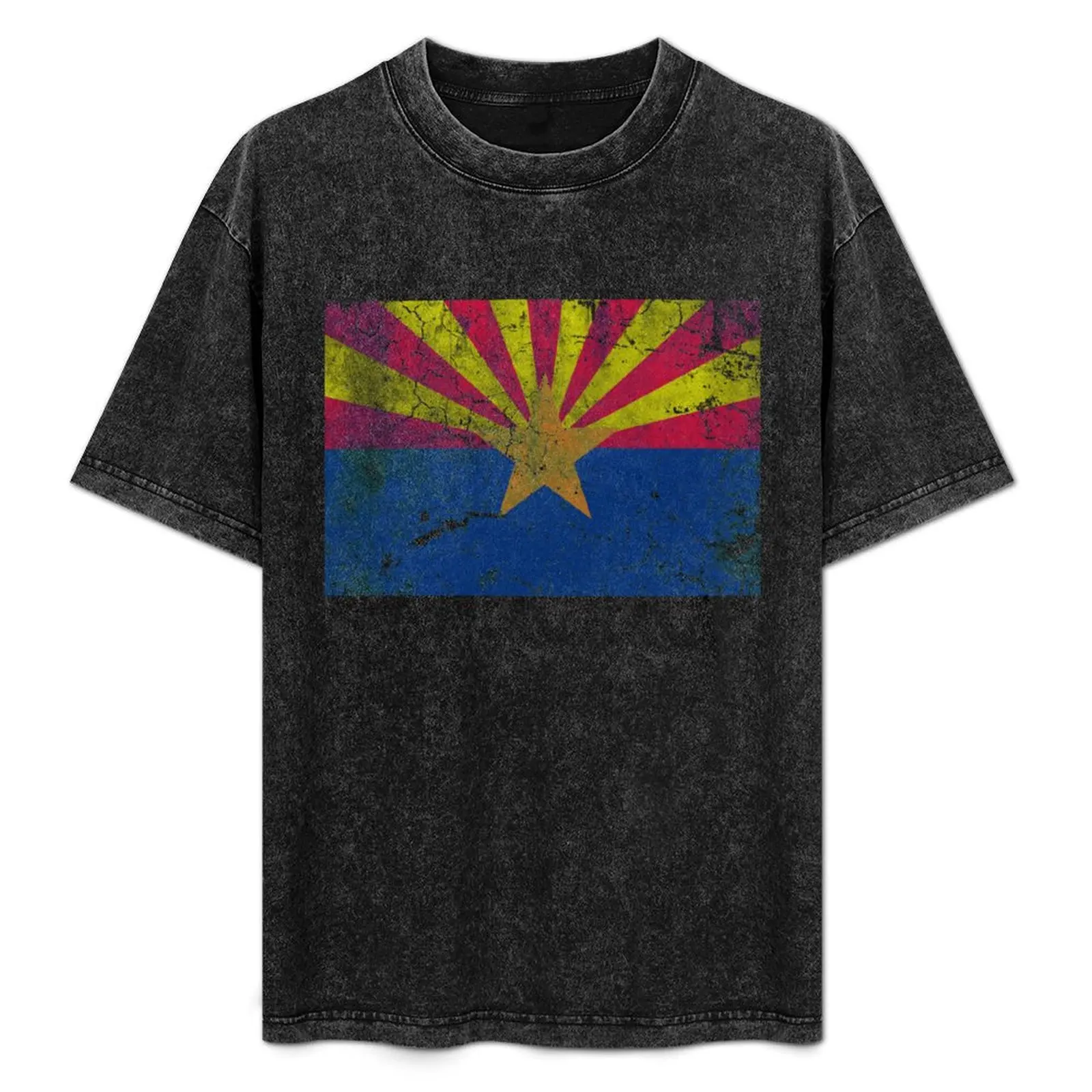 

Vintage Distressed State Flag of Arizona T-Shirt Gym Exercise Short Sleeve T-Shirt