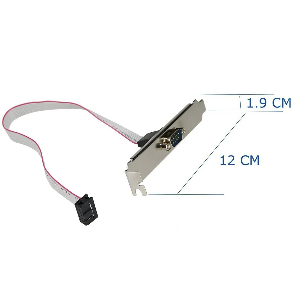 RS232 Serial D-Sub DB9 9Pin Male to IDC 10Pin Female Ribbon Cable  Full-hight Bracke