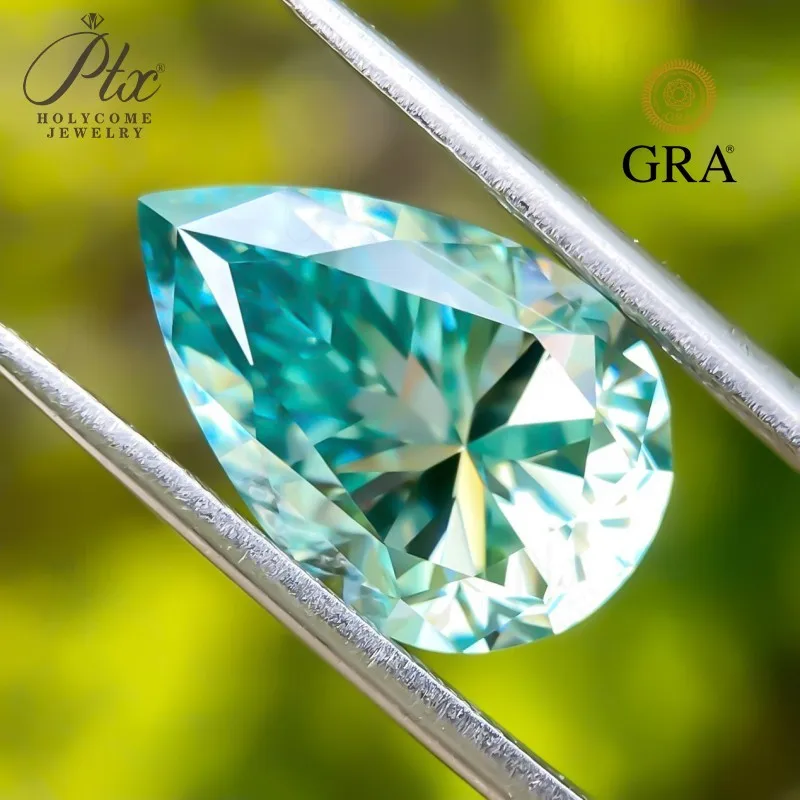 

Муассанит с бриллиантом в форме груши, основной цвет, VVS1, четкие бусины для браслетов, тестер бриллиантов, Piedras Sueltas, ювелирные камни