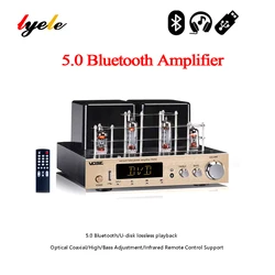 Lyele Audio 6f1 Vacuum Tube Amplifier Fiber Coaxial High Power 80W*2 USB Player Bluetooth 5.0 Bass Treble Headphone Amplifier