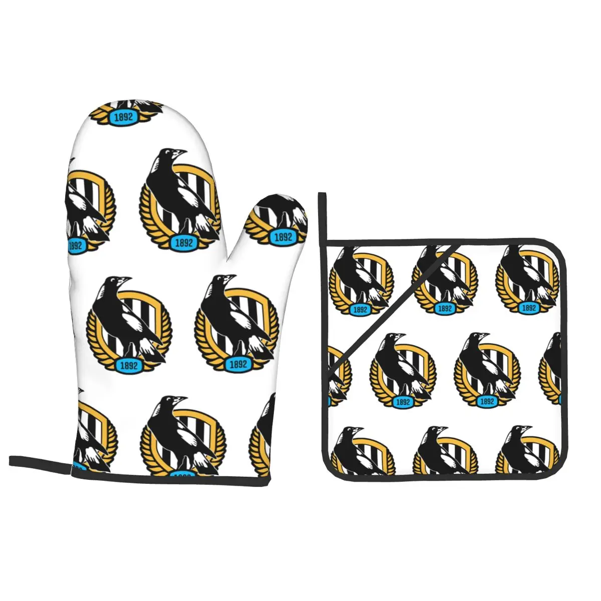 Newcastle United Logo Alternatif Oven Mitts and Pot Holder Sets of 4 for Baking Kitchen Cooking BBQ Resistant Non-Slip Gloves