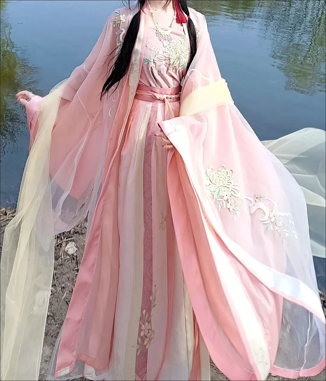 

Китайское платье Hanfu, Женский карнавальный костюм для косплея, традиционный танцевальный костюм Hanfu Pink Hanfu