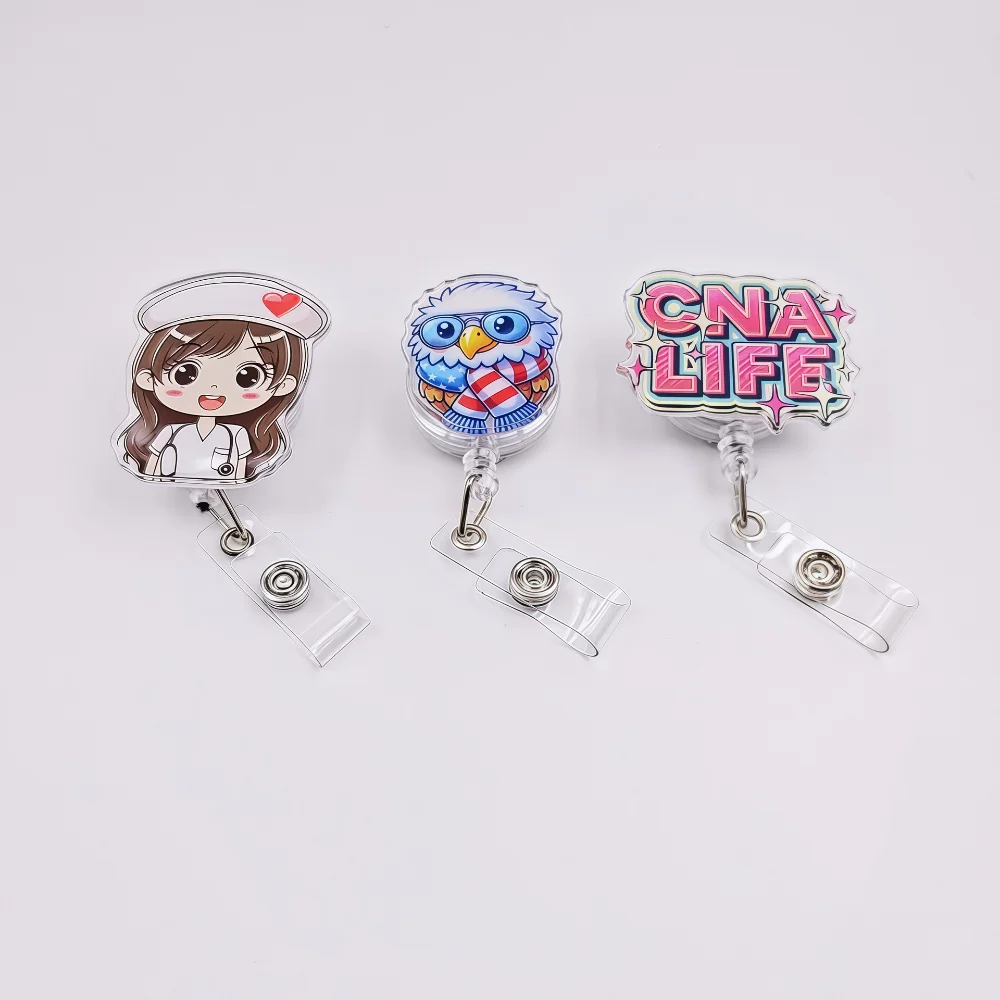 Crocodile Clip Badge Holder Integrates Badge Clips Cartoon Badge Clip Rotary Work Clip Exquisitely Designed For Identity Display