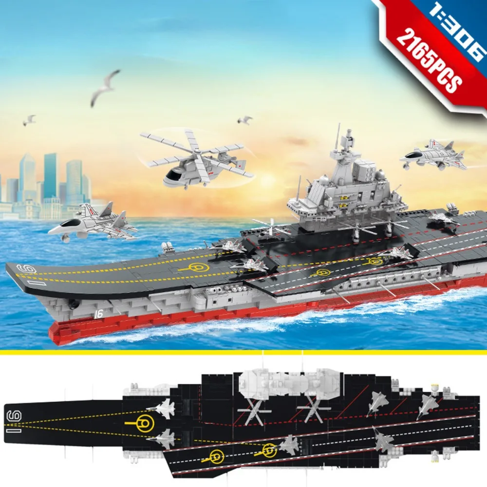 2165Pcs Military Ship Aircraft Cruiser Building Blocks Battleship Brick Weapon Warcraft Ship Boat Toys For Kids Birthday Gift