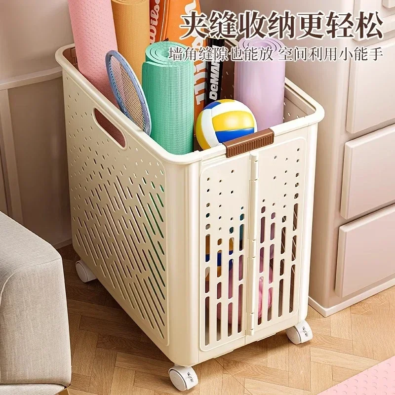 Yoga mat storage basket with wheels Household  Organizing artifact Badminton