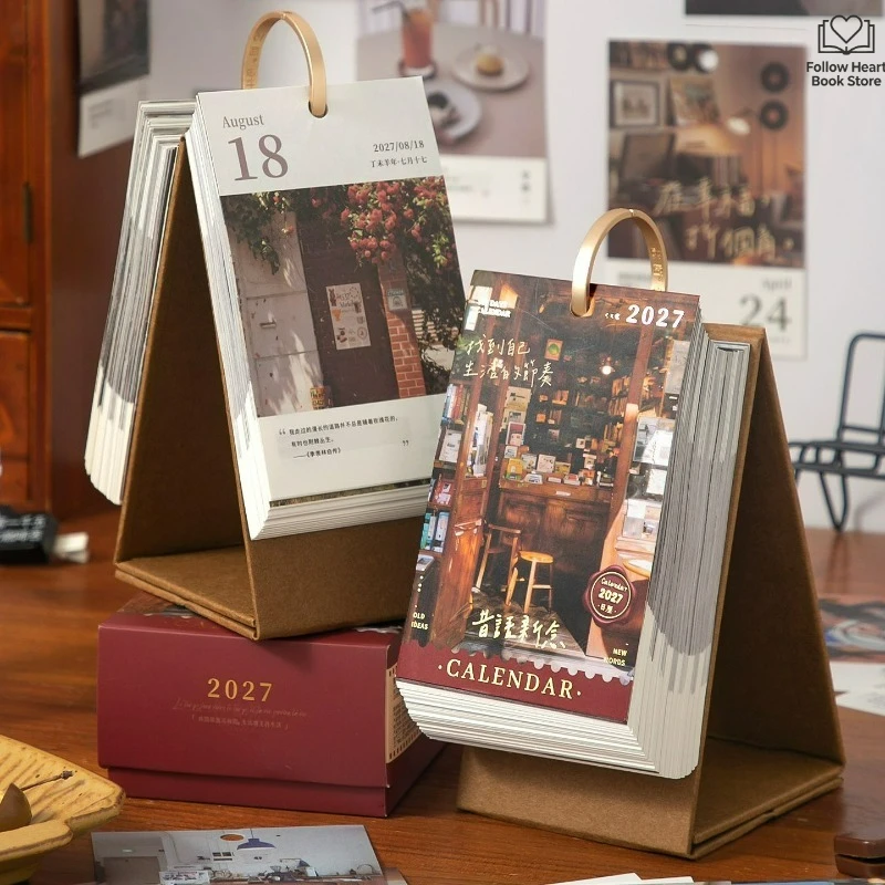 calendario-2027-xi-yu-xin-nian-stile-artistico-rilassante-calendario-da-scrivania-creativo-con-scene-quotidiane-e-ornamenti-decorativi-fh-store