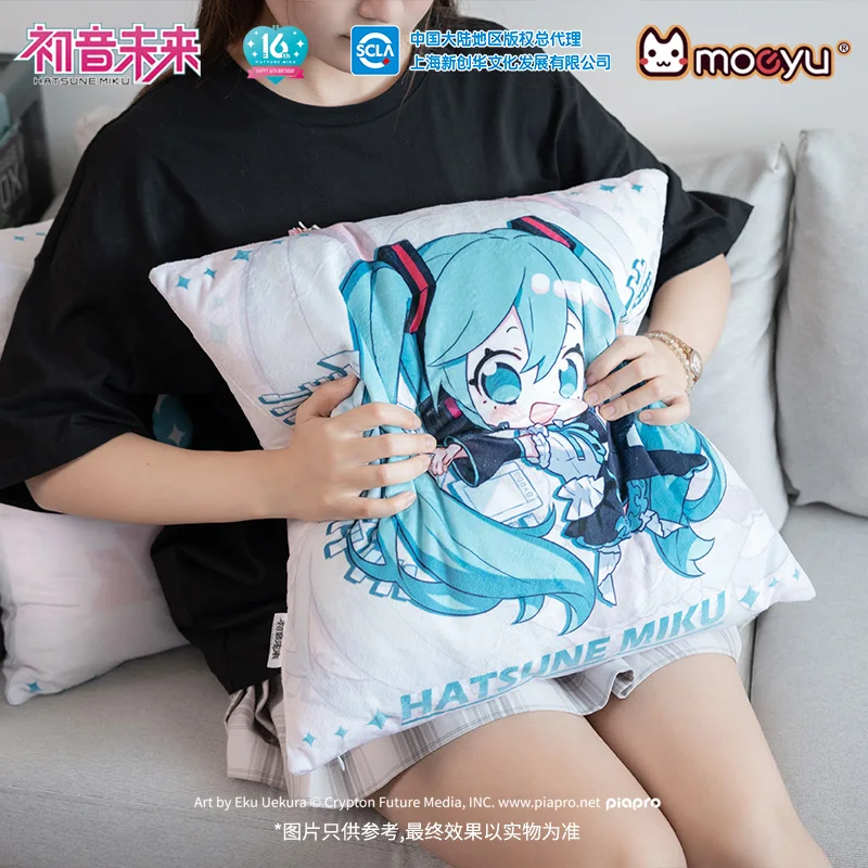 Original Moeyu Hatsune Miku 16th Birthday Pillow Anime Dakimakura 45*45cm Vocaloid Cute Cushion Cosplay Plush Hug Pillows