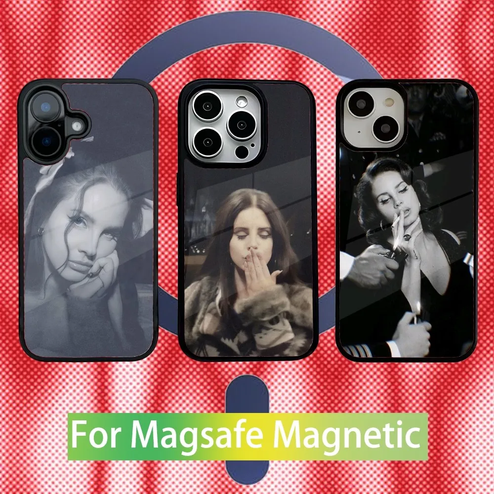 

L-Lana D-Del Rey Singer Phone Case For iPhone 16,15,14,13,12,11,Pro,Max,Plus,Mini,SE New Magsafe Magnetic Wireless Charging