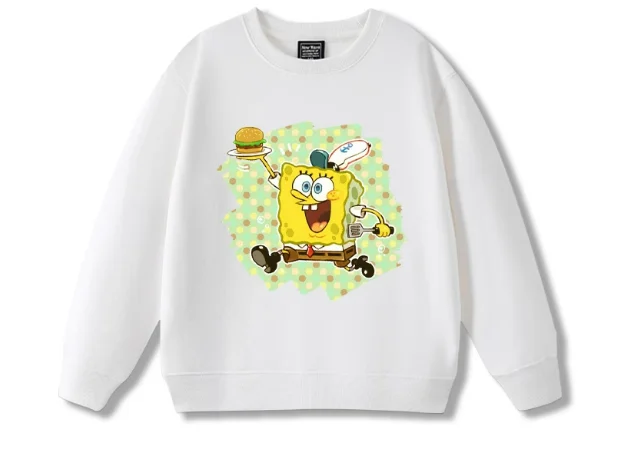 New SpongeBob SquarePants Big Star Octopus Brother Hoodie Cute and Versatile Clothes for Boys and Girls in Autumn and Winter