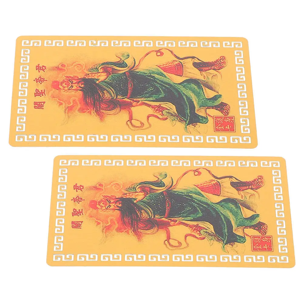 

2Pcs Metal Fengshui Amulet Cards Chinese God of Fortune Aluminium Alloy Luck Protection 2025 Feng Shui Wealth