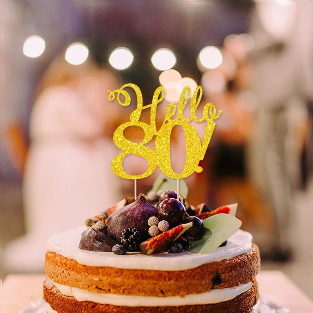 1pc Acryl Glitter Gold Zahlen Kuchen Topper alles Gute zum Geburtstag Party Dekoration Jubiläum DIY digitale Kuchen Cupcake Dessert Dekor
