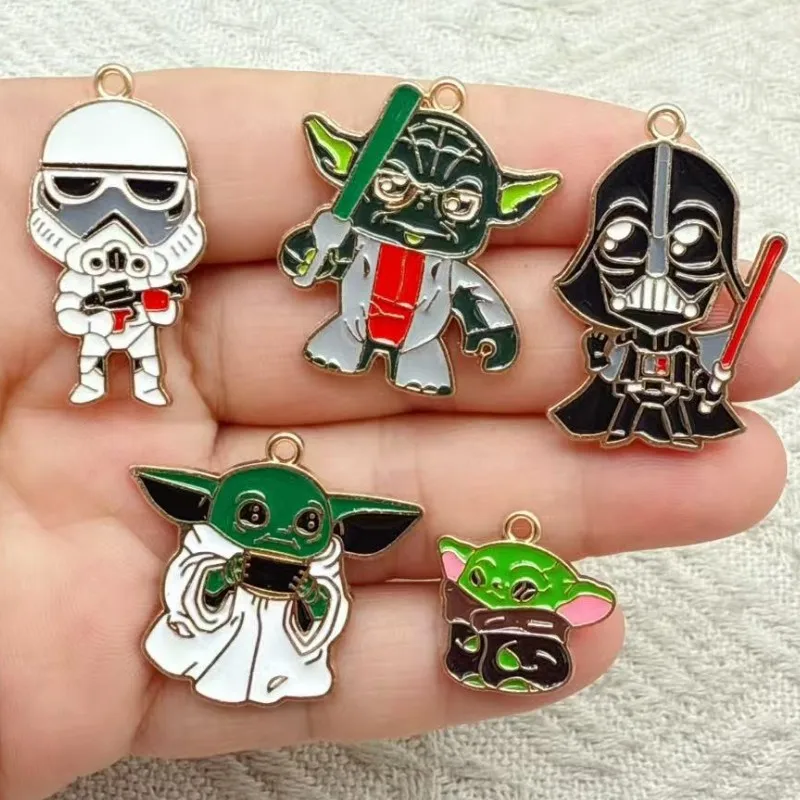 

10pcs Yoda Decorations Cute Alloy Pendant Anime Figures Children's DIY Creative Fashion Jewelry Accessories Gift