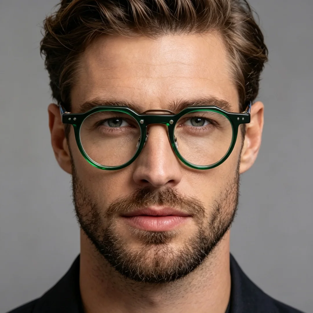 BETSION Retro Round Acetate Men And Women Reading Glasses Myopia Fashion Rivet Decor Multiple Colors Japanese Style Spectacles