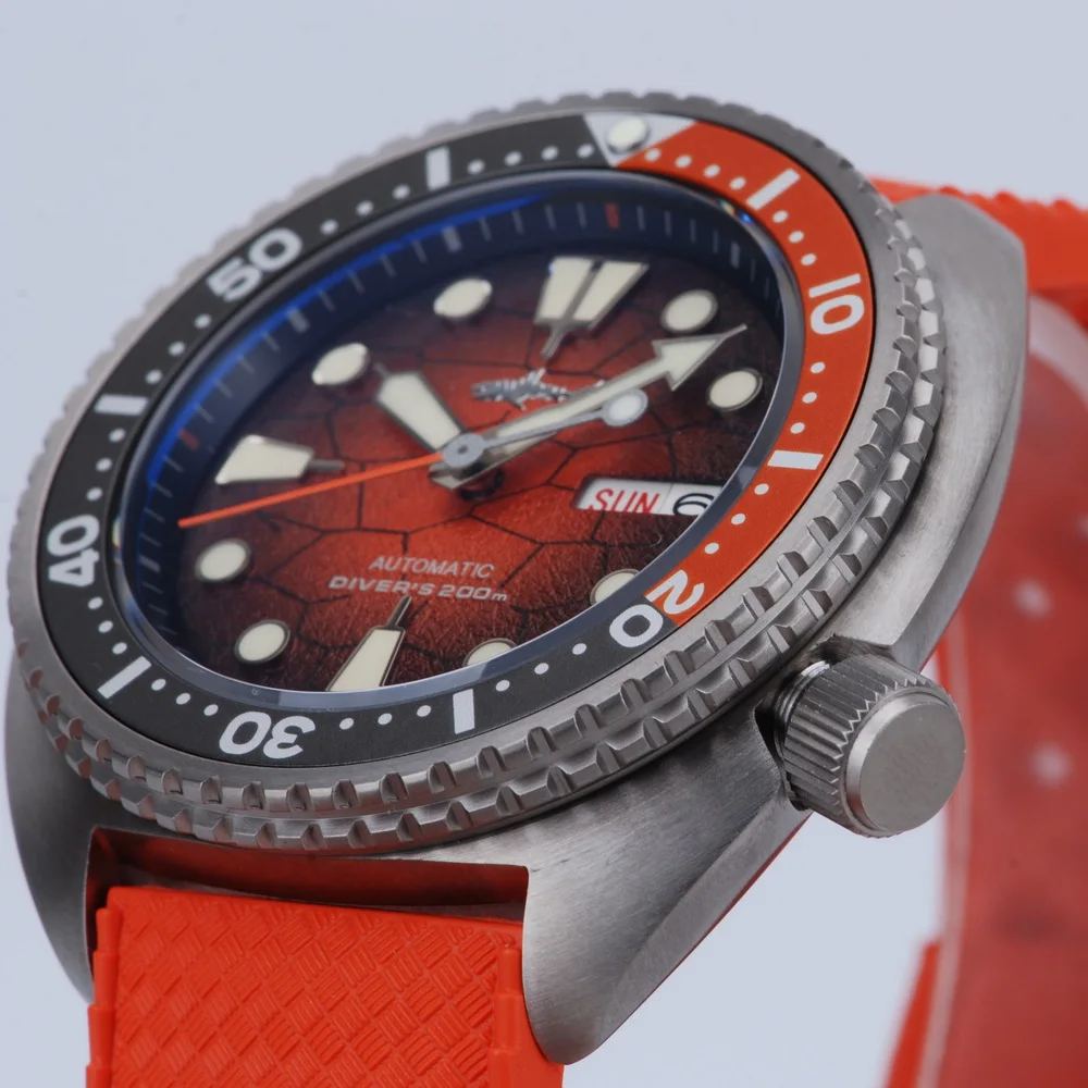 HEIMDALLR Men Automatic Watch Turtle Diver Titanium Mechanical Wristwatch 20ATM Waterproof Luminous Sapphire Ceramic Bezel NH36