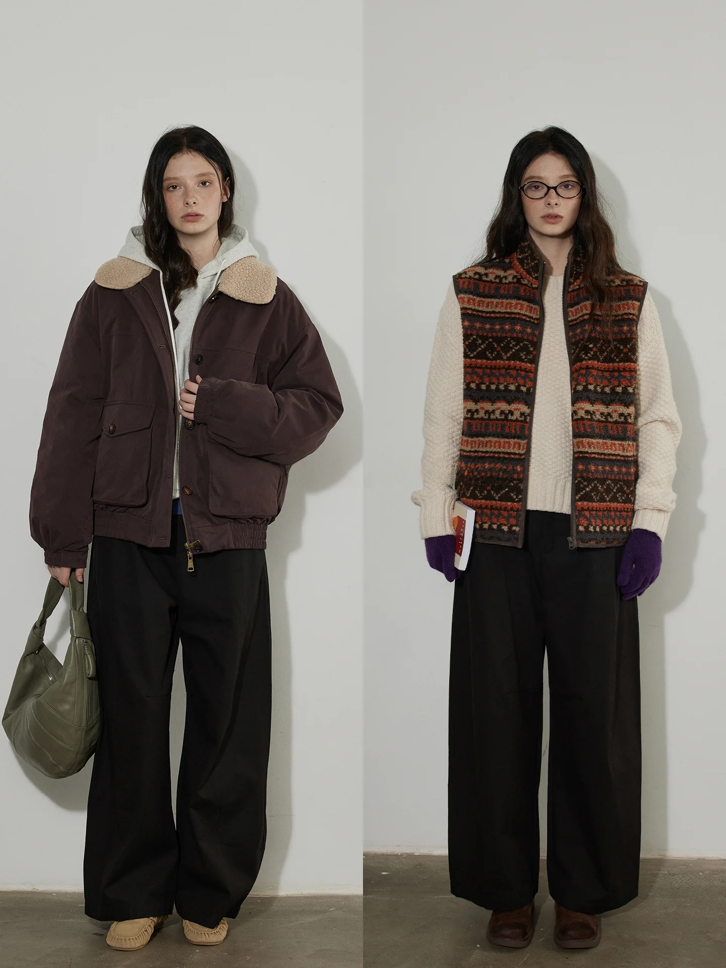 

Повседневные брюки с высокой талией и широкими штанинами, женские свободные брюки, утягивающие фигуру, осенне-зимние новые повседневные брюки из хлопкового материала