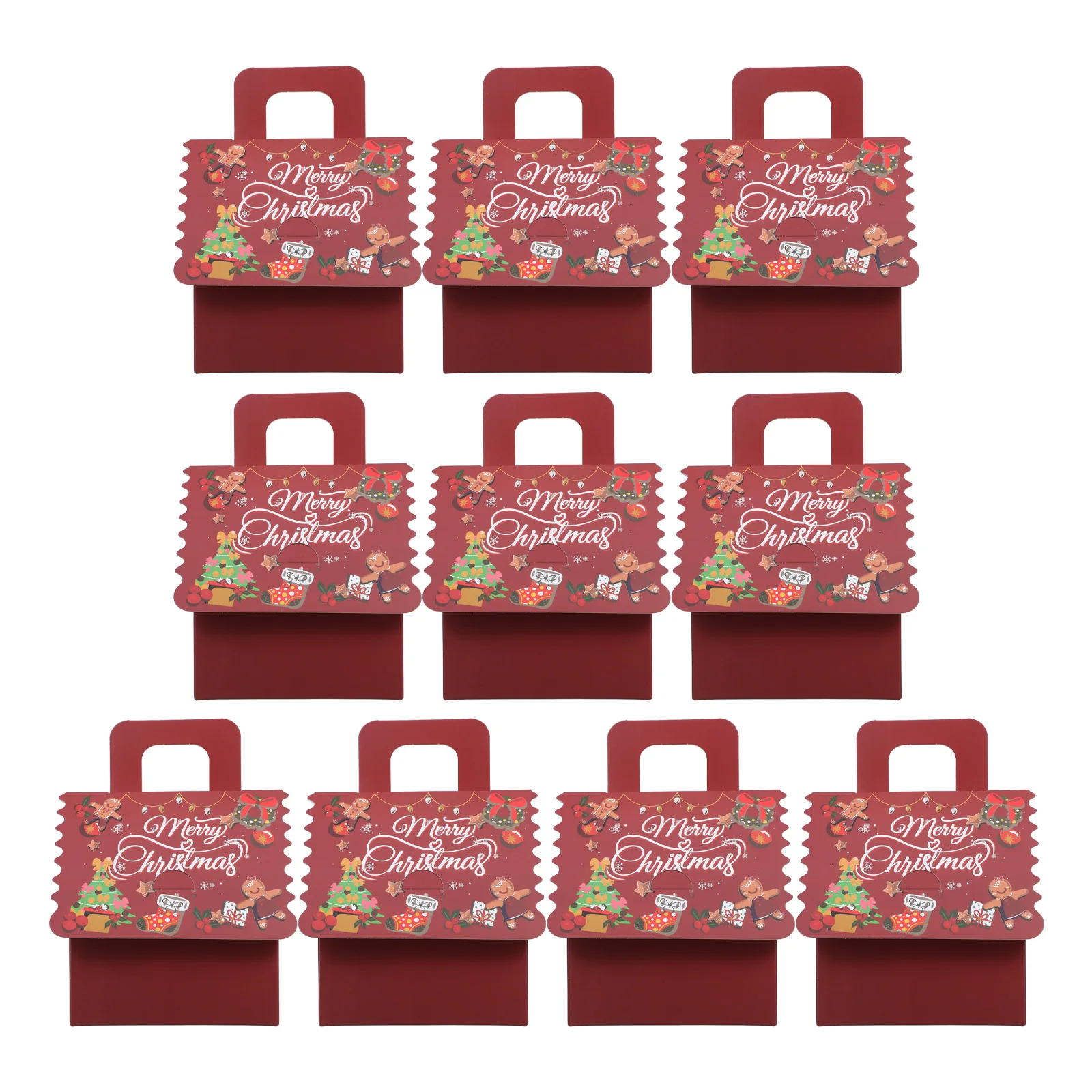 

10pcs Candy Boxes Cookies Biscuit Bags Christmas Gifts European Style Food Packaging Small Treasure Chest