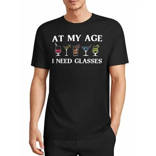 Fun Pun-Filled Text Colorful Cocktail Glasses Black T-Shirt