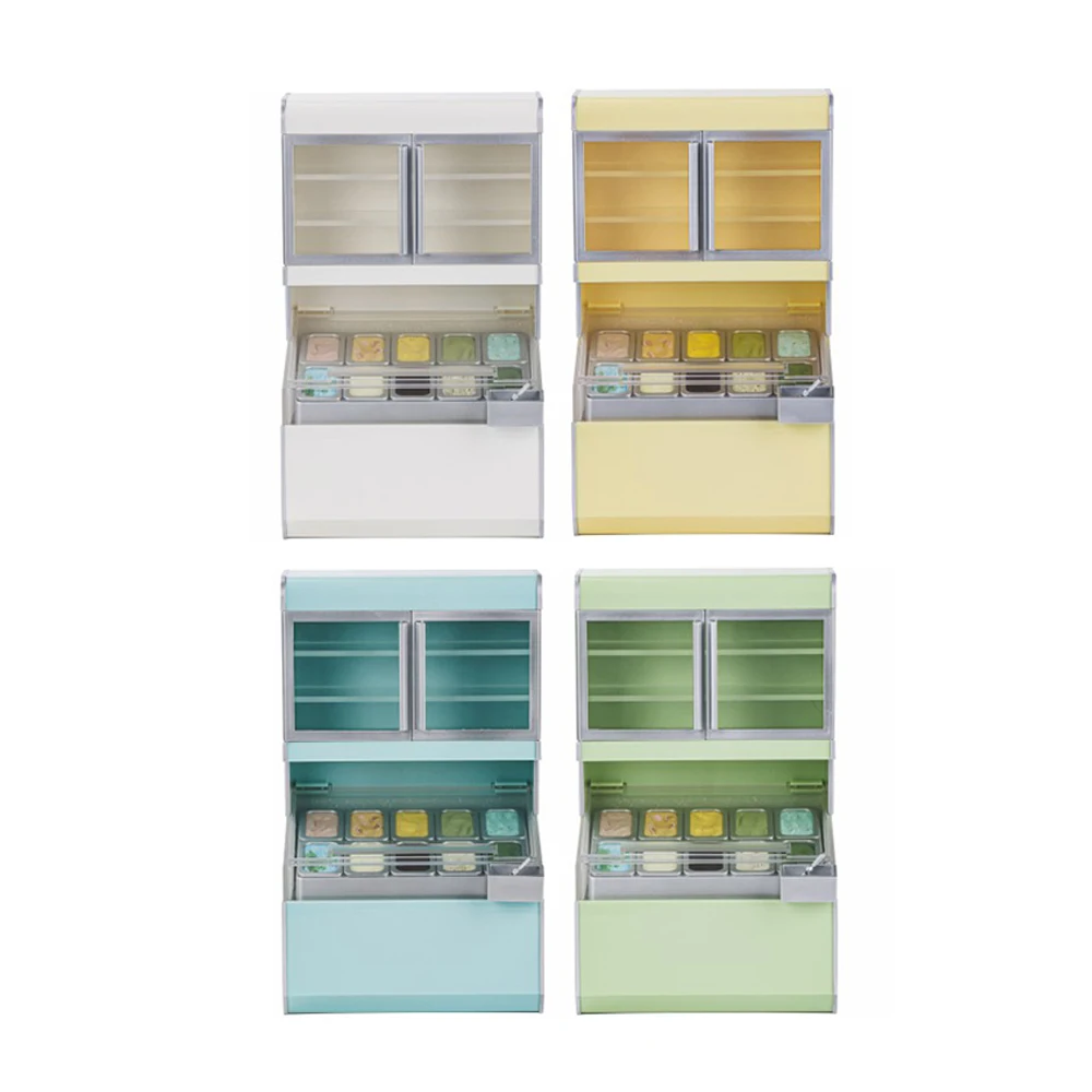 

Orcara 1/6 Freezer Ice Cream Cabinet Display Cabinet BJD Baby House Dessert Shop Simulation Miniature Model