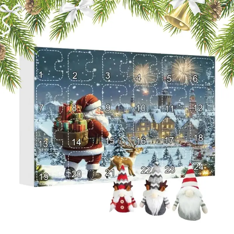 Holiday 24 Day Christmas Advent Calendar Christmas Gnome Advent Calendar Set 24 Days Of Fun Collectible Plush Figures Christmas