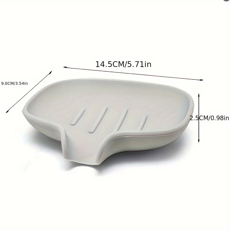 1Pc Silicone Soap Tray, Sink Soap Tray, Self-Draining Soap Rack, Bathroom Soap Rack, Soap Storage Rack, Bathroom Accessories