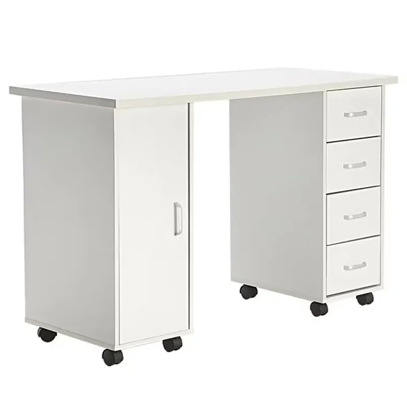 White Double Sided Manicure Table With Drawers Nail Desk Beauty Station Salon Furniture D0100HPMFYA