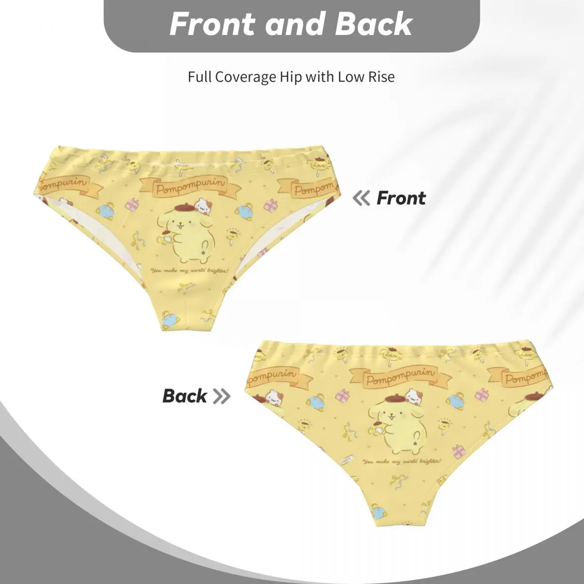 Custom Mens Pom Pom Purin Love Combination Panties Underwear Male Soft Briefs Underpants