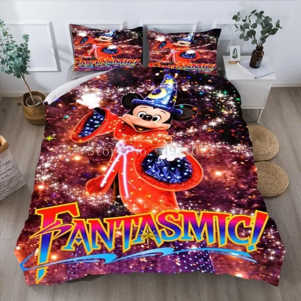 

Anime Fantasmic Magician Mickey Mouse 3D Bedding Set Twin Single Queen King Size Bedroom Decor Cartoon Duvet Cover Set 3pcs