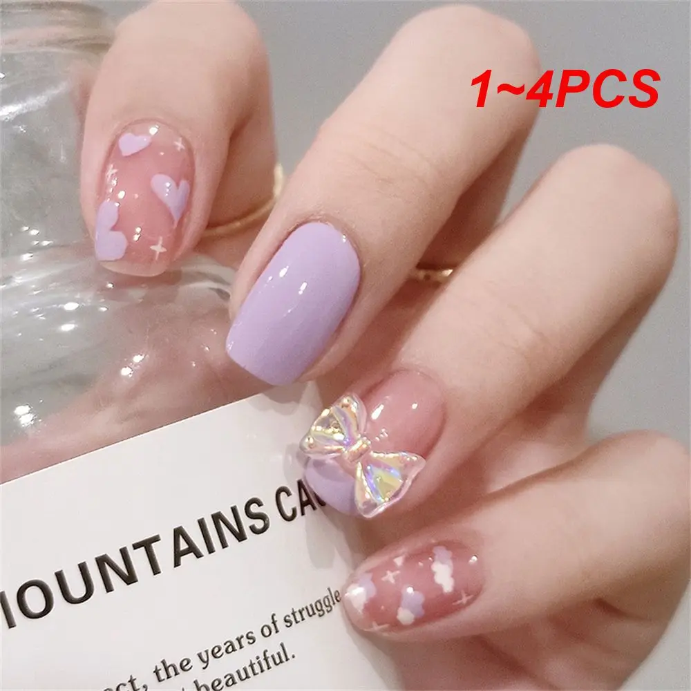 1~4PCS French Armor Piercing Snap- Nail Press 100 Pieces/box Of Coffin Fake Nails Double Sided Sticker Nail Art