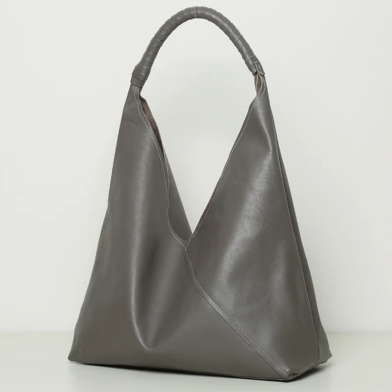 

Женская сумка-тоут на одно плечо из воловьей кожи с верхним зерном, ведро большой вместимости, простая оригинальная сумка, дизайнерская роскошная сумка для мобильного телефона