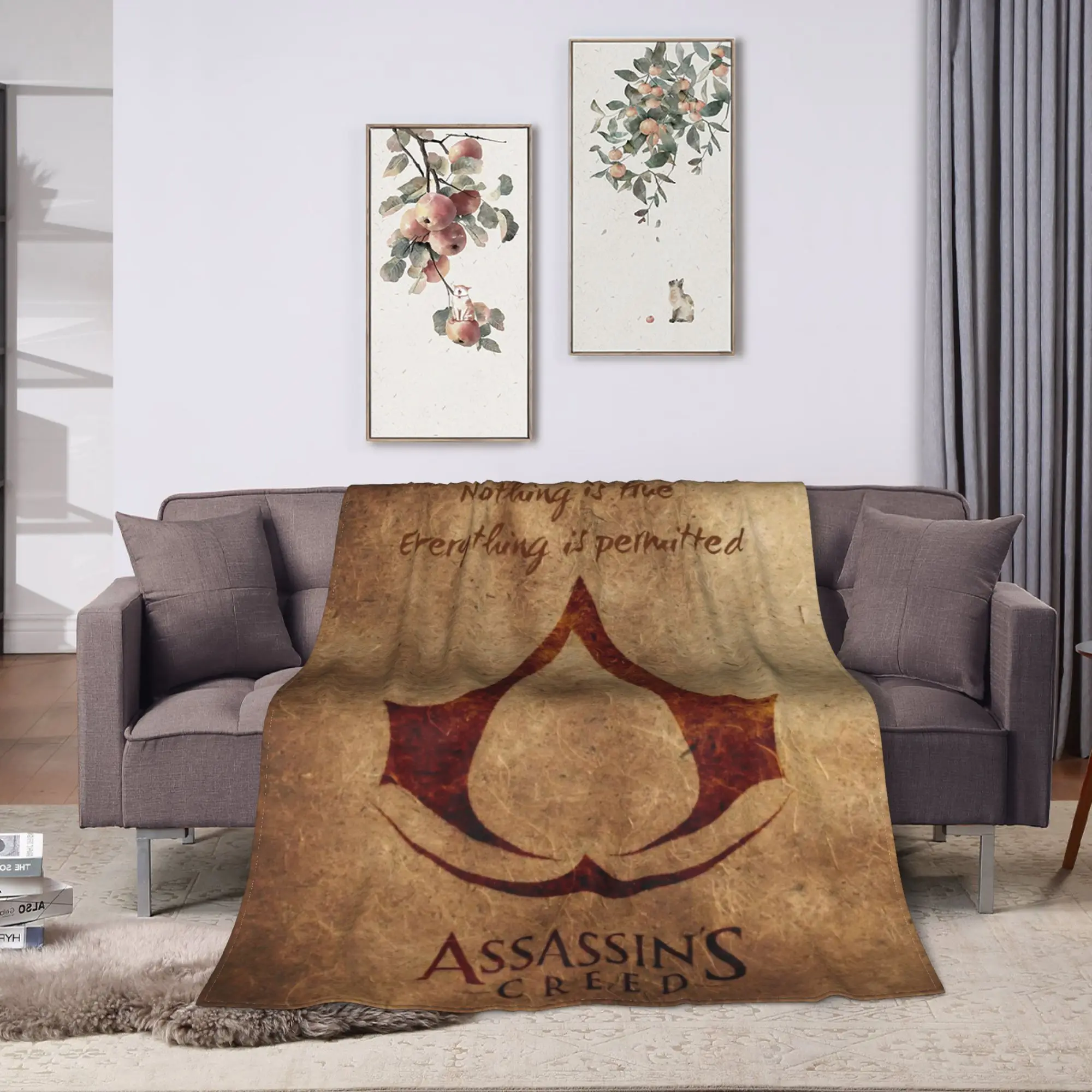 Assassins Creed Shadows  Soft Warm Blanket  Kids Plush Throw Blanket Pattern Home Decor Flannel Bedspread Sofa Bed Cover