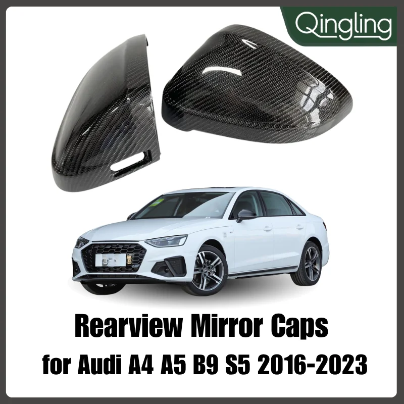 

2 шт. колпачки для боковых зеркал с карбоновым эффектом для Audi A4 A5 B9 2017-2021 S4 S5 RS5 allroad Quattro Сменная крышка заднего вида Accessori