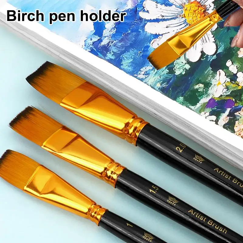3pcs Artist Nylon Paint Brushes Set Artist Paintbrushes For Acrylic Oil Watercolor Acrylic Painting For Body Face Rock Canvas