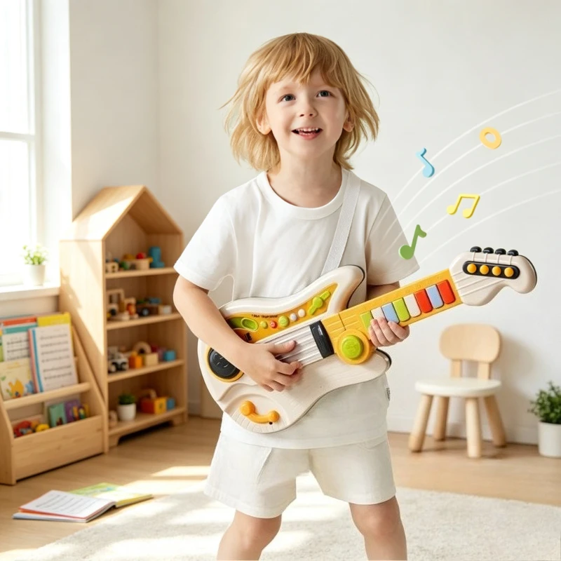 Kids Guitar Keyboard Musical Toy Multifunction Early Learning Instrument for Boys Girls Birthday Home Music Play 어린이 악기 장난감