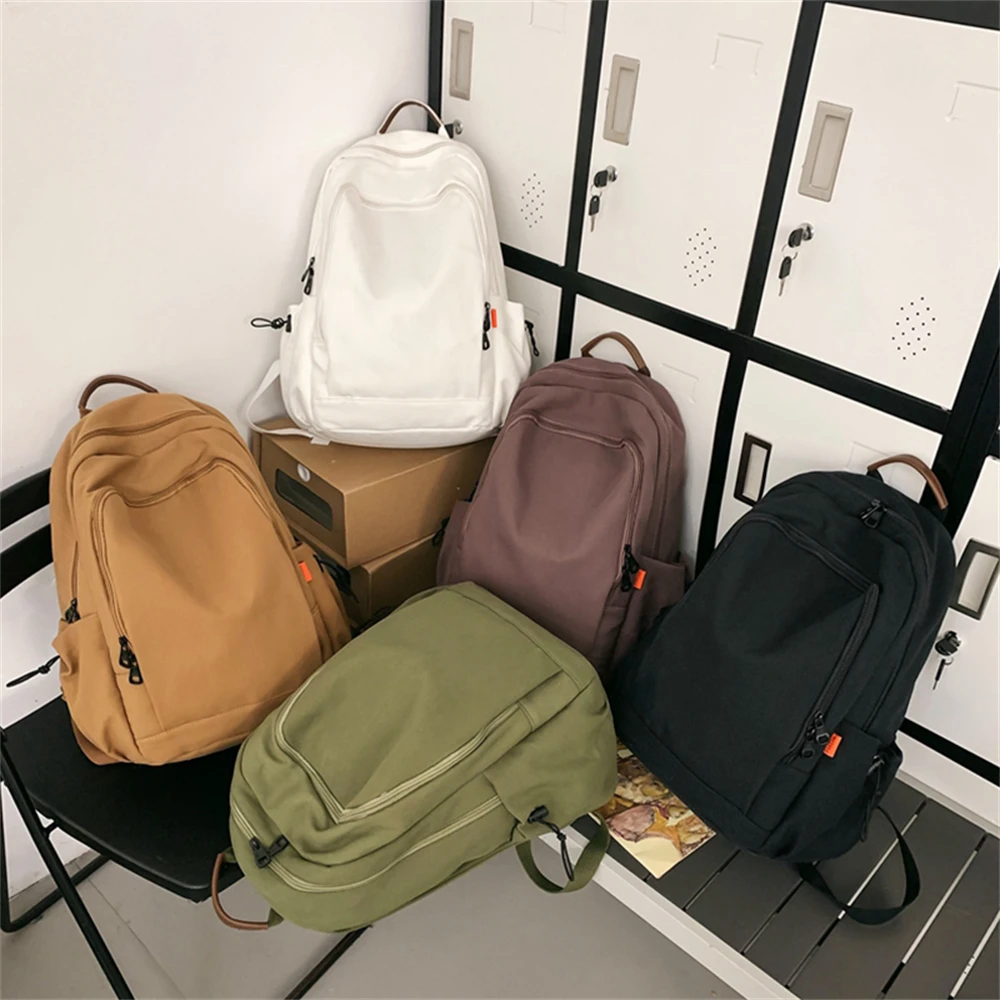 Mochila para mujer, Color sólido, multibolsillo, informal, bolsas de viaje para mujer, mochila escolar de alta calidad para adolescentes, mochila para libros