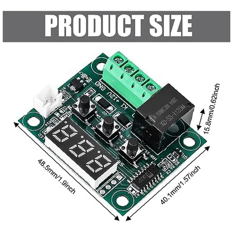 A88Z W1209 DC 12 V LED Digital Thermostat Temperature Controller,-50-110°C Temp Control Switch Module Board With Sensor Probe