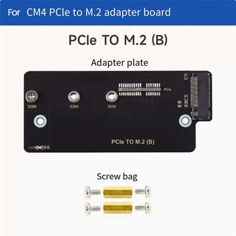 

Новинка 2025 года — для Raspberry Pi CM4 Pcie To M.2 Nvme SSD HAT Плата расширения Черная печатная плата Материнская плата для вычислительного модуля Raspberry Pi 4 S