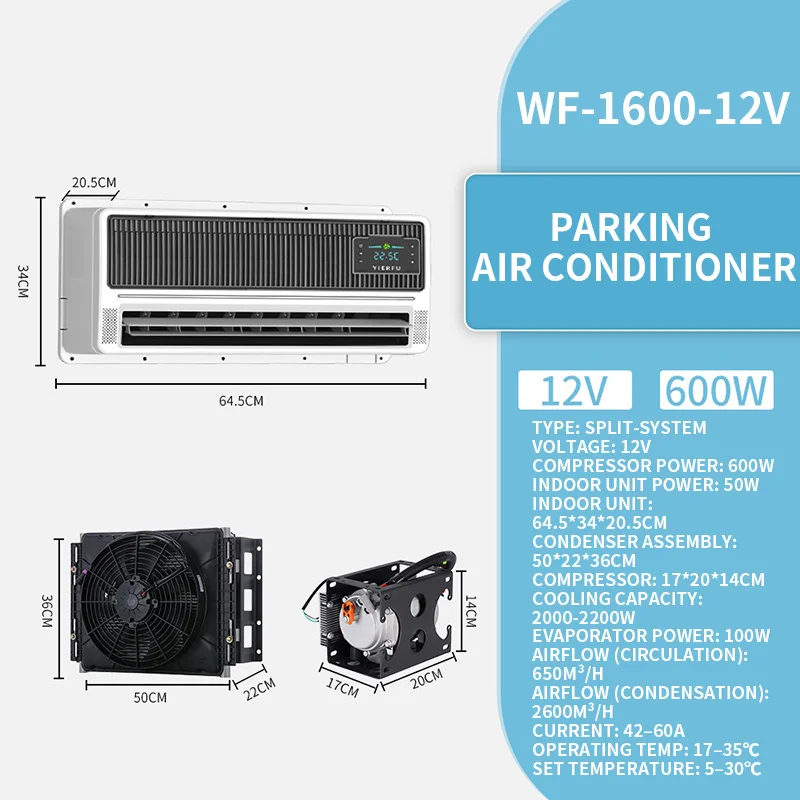 RV-Specific Parking Air Conditioner: Brushless Smart Inverter Technology (Internal and External), Quiet and Fast Cooling