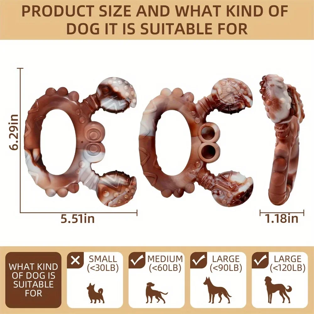 Unzerstörbares Kauspielzeug für Hunde, Nylon-Kauspielzeug für Hunde in Kaninchenform, Rindfleischgeschmack für mittelgroße und große Hunde (30–120 lb), starkes Kauen – Detail 11