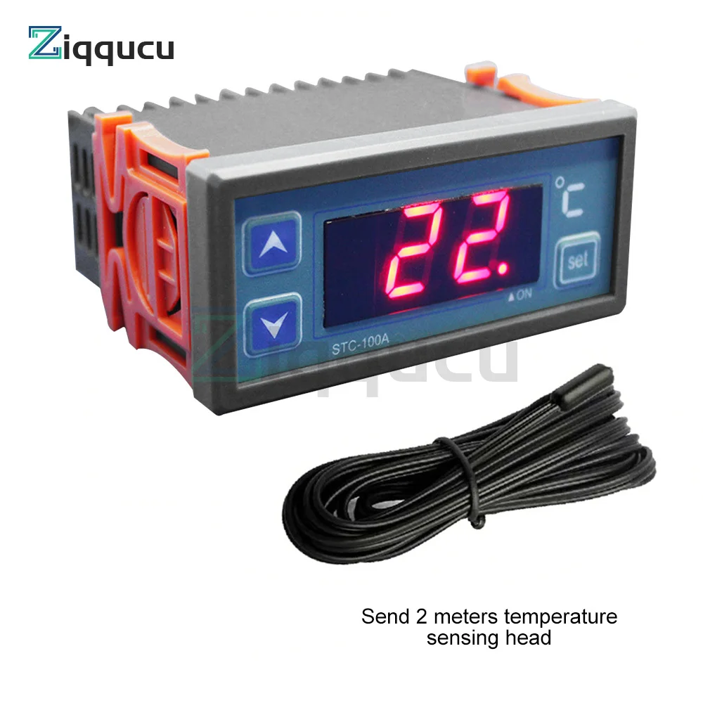 STC-100A Digital Temperature Controller AC 220V Digital LED Temperature Controller Thermostat with NTC Sensor Probe