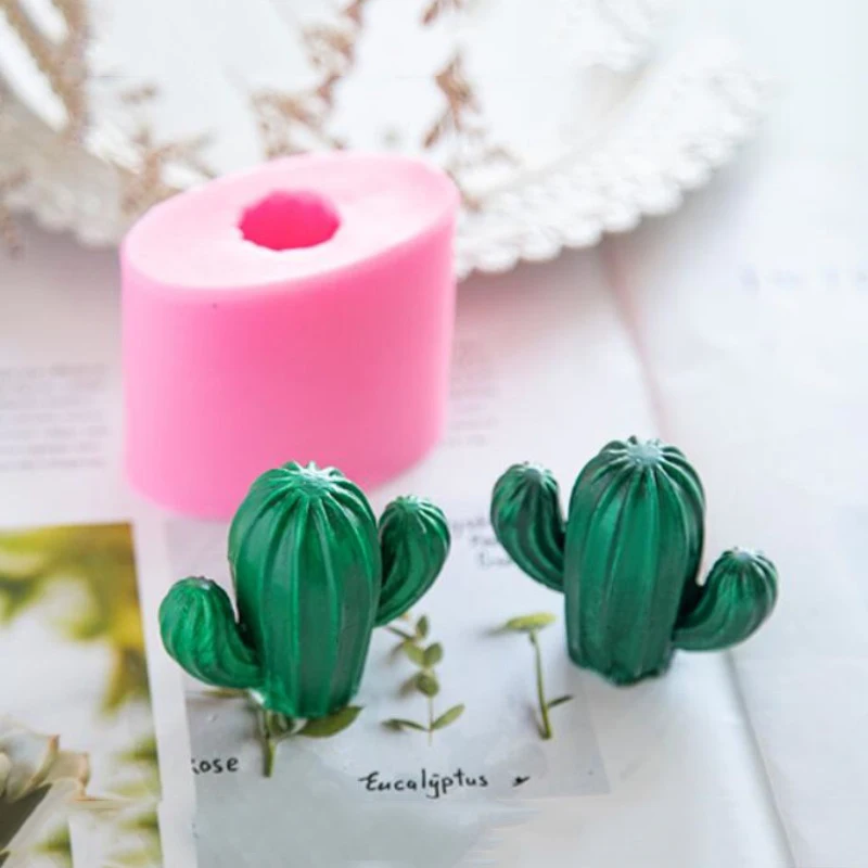 3D Cactus profumato stampo per candele in Silicone fai da te Mini ornamenti per piante gesso sapone stampo in Silicone decorazioni per la casa