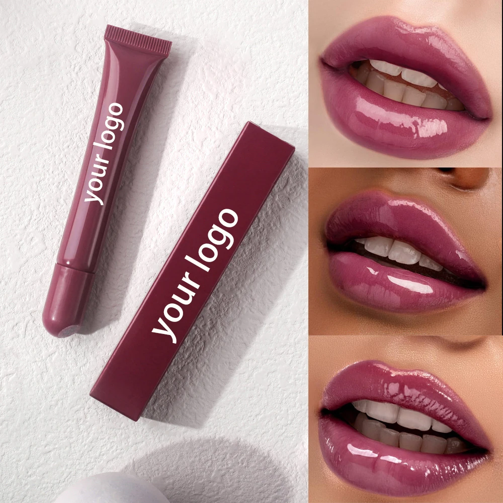 Hydrating Lip Gloss Peptide Tinted Lip Oil Plump Lip Balm Private Label Custom Logo Vegan Makeup Wholesale Clear Lipgloss