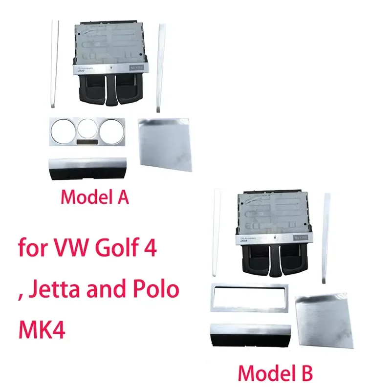For VW Golf 4 Jetta Polo MK4 Center Console AC Radio Panel Frame Cover Trim Dashboard Decorative Strip Interior Accessories