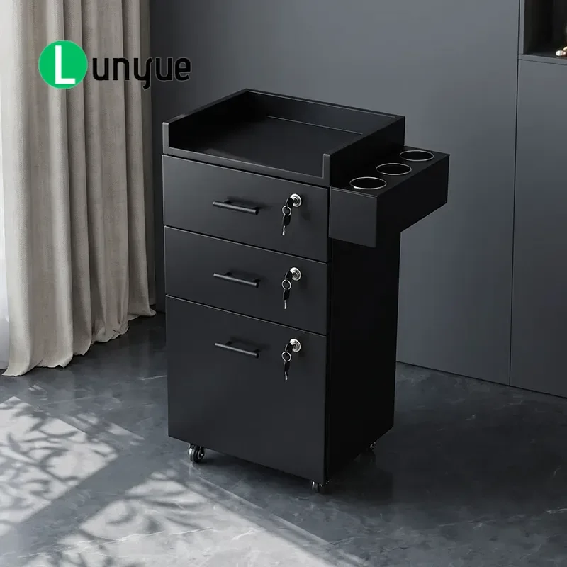 Mobile Hair Tool Cart with Air Dryer Rack Multifunctional Nail Art Storage Drawer Locker for Beauty Barber Shop