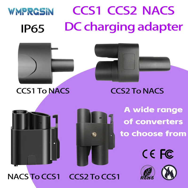 CCS1  CCS2  NACS DC charging adapter A wide range of converters to choose from 32A 1000V electric vehicles fast charging adaptor