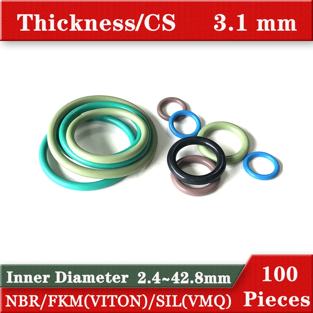 Rubber seal Oring 3.1mm Thickness  silicon ring NBR70 VMQ FKM 2.4-42.8mm O-ring gaskets pumb seal oil gas resistance water proof