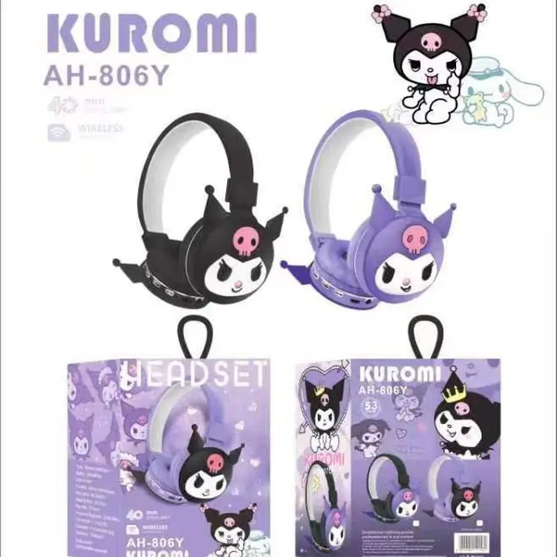 

Sanrio Headset Bluetooth Headset Cute Cartoon Kt Cat Mobile Phone Computer Music Stereo Headset Noise Reduction Gifts