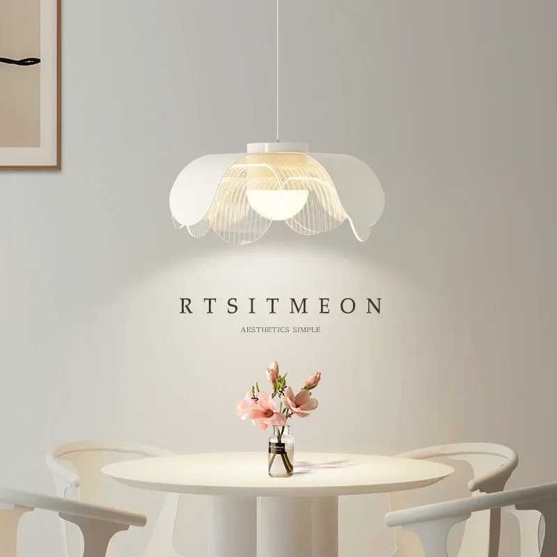 

Nordic Modern Pendent Lamp Flower Chandelier Eye Protection Bedroom Kitchen Simple Full Spectrum Dining Room Home Decoration